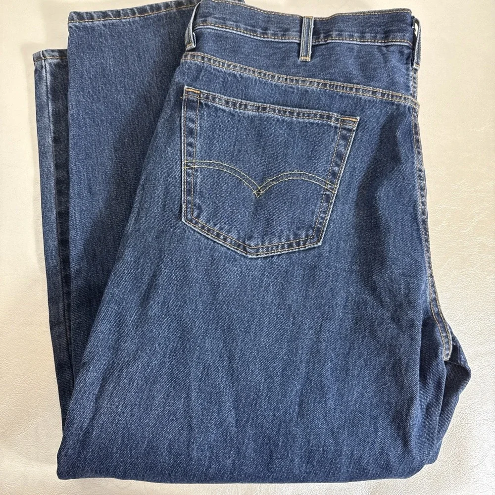 Levis 550 Men's 44x30 Relaxed Fit Dark Wash Cotton 5 Pocket Jeans
